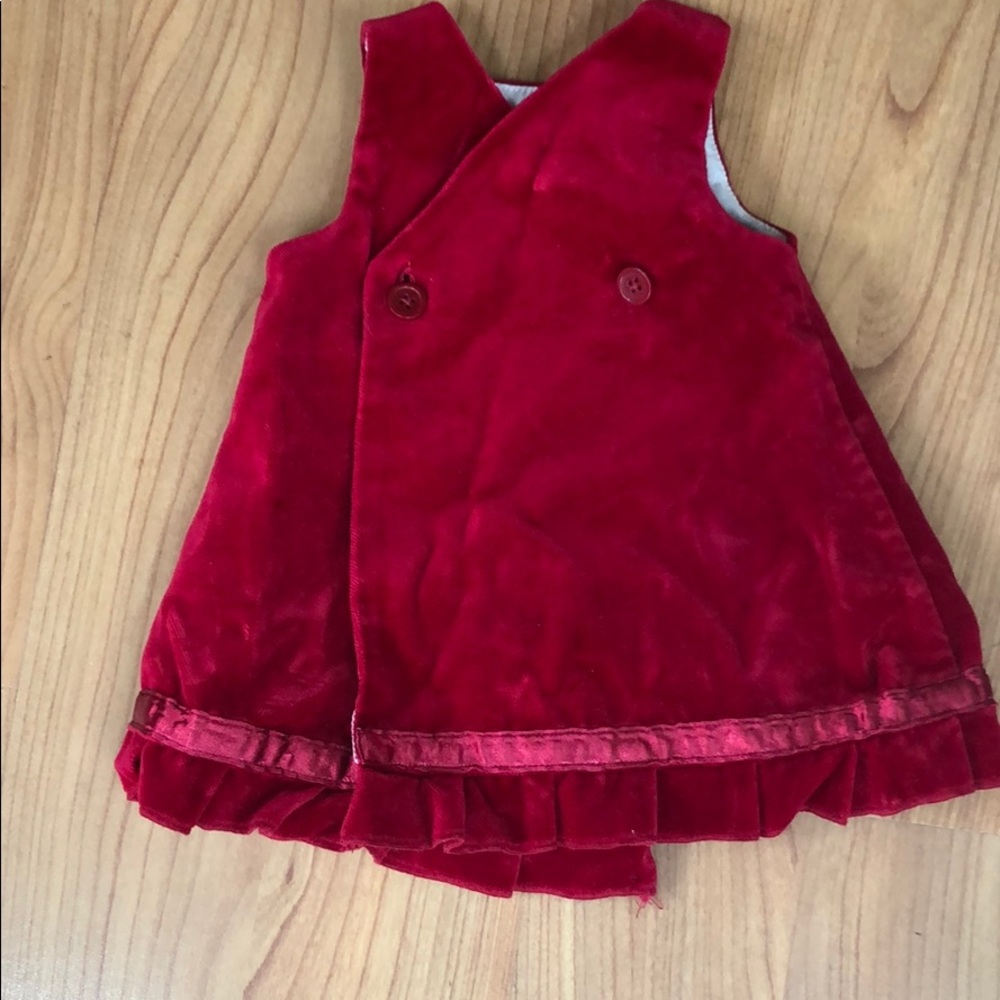 GAP red velvet wrap dress 3M